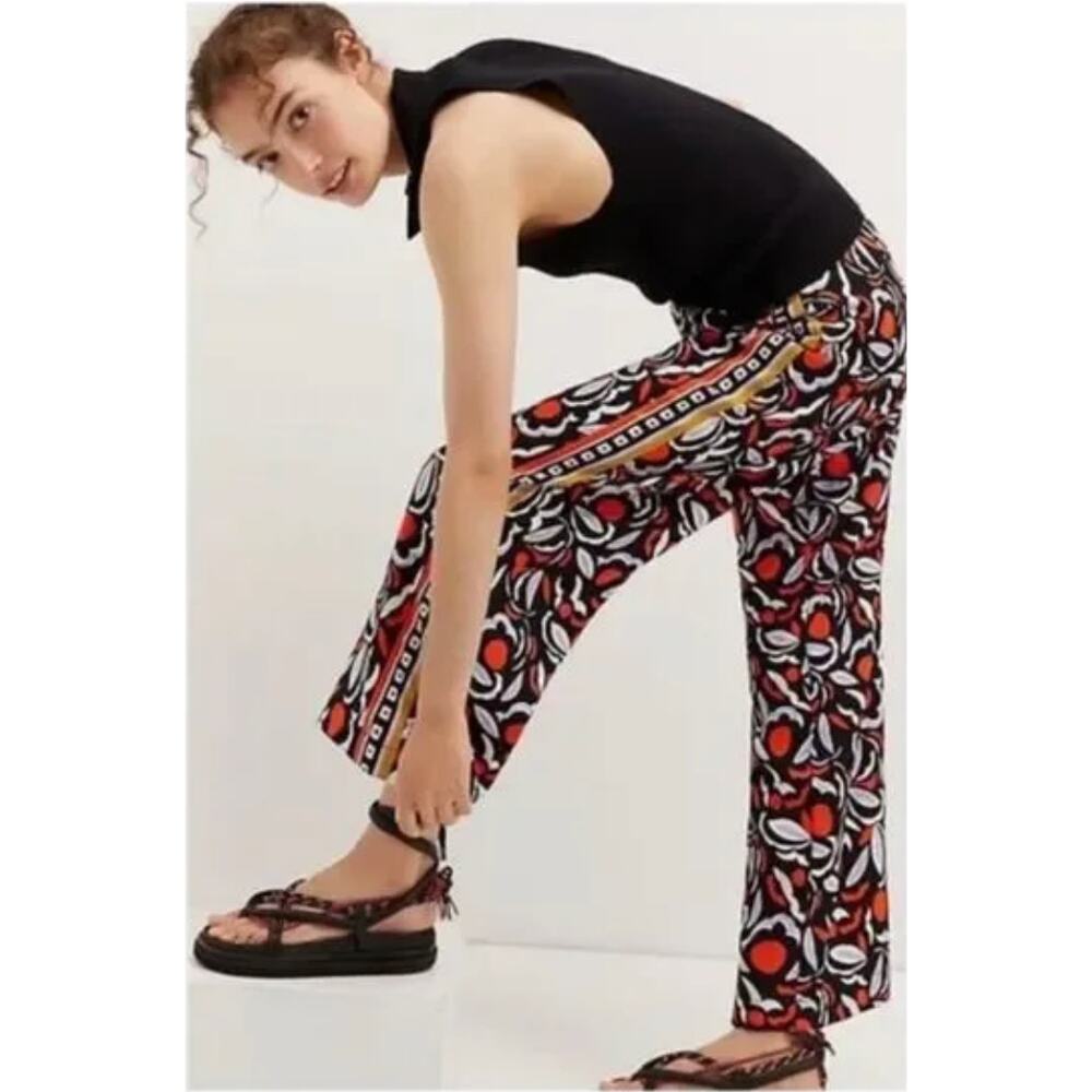 Anthropologie Breezy Straight Pants in Motif Print Size 6